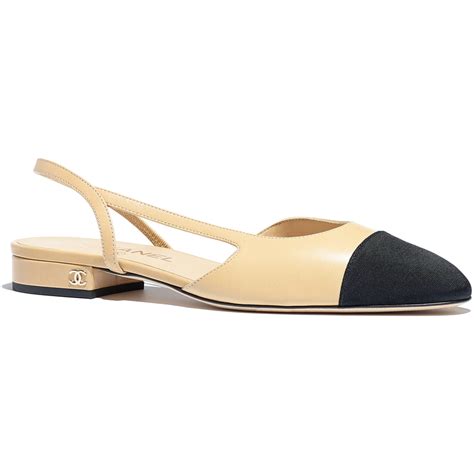 chanel slingbacks flat|Chanel slingback beige and black.